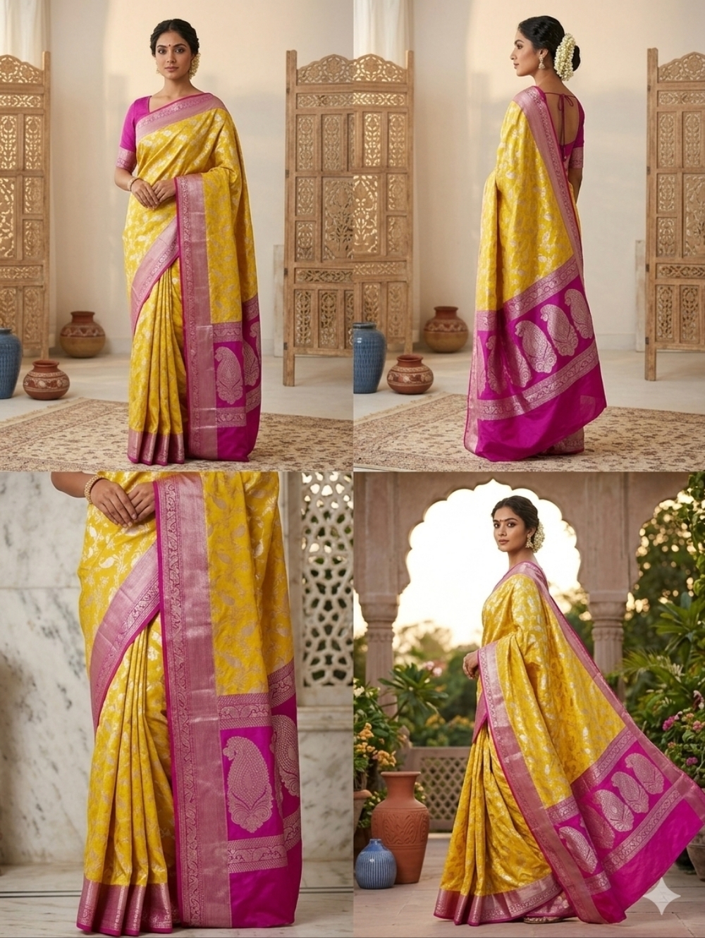 Women Pure Silk Jaal Benarasi Saree Handloom Wedding